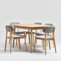 Eettafel van houten materialen voor de eetkamer met zes stoelen - 150 x 150 x 75cm
