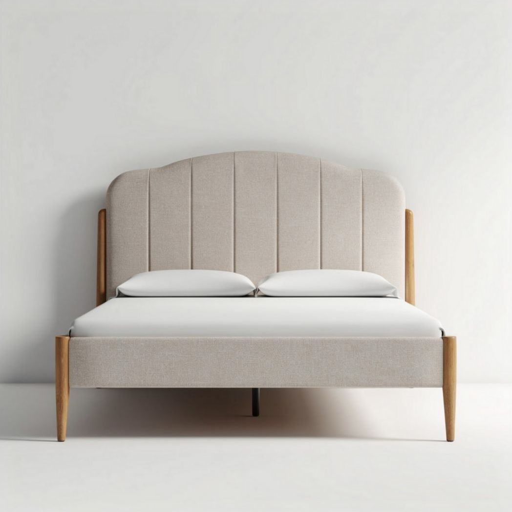 Bed met gestoffeerde hoofdbord voor de slaapkamer - 200 x 160 x 100cm