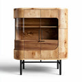Vitrine van hout met glazen deuren voor de woonkamer - 80 x 40 x 120cm